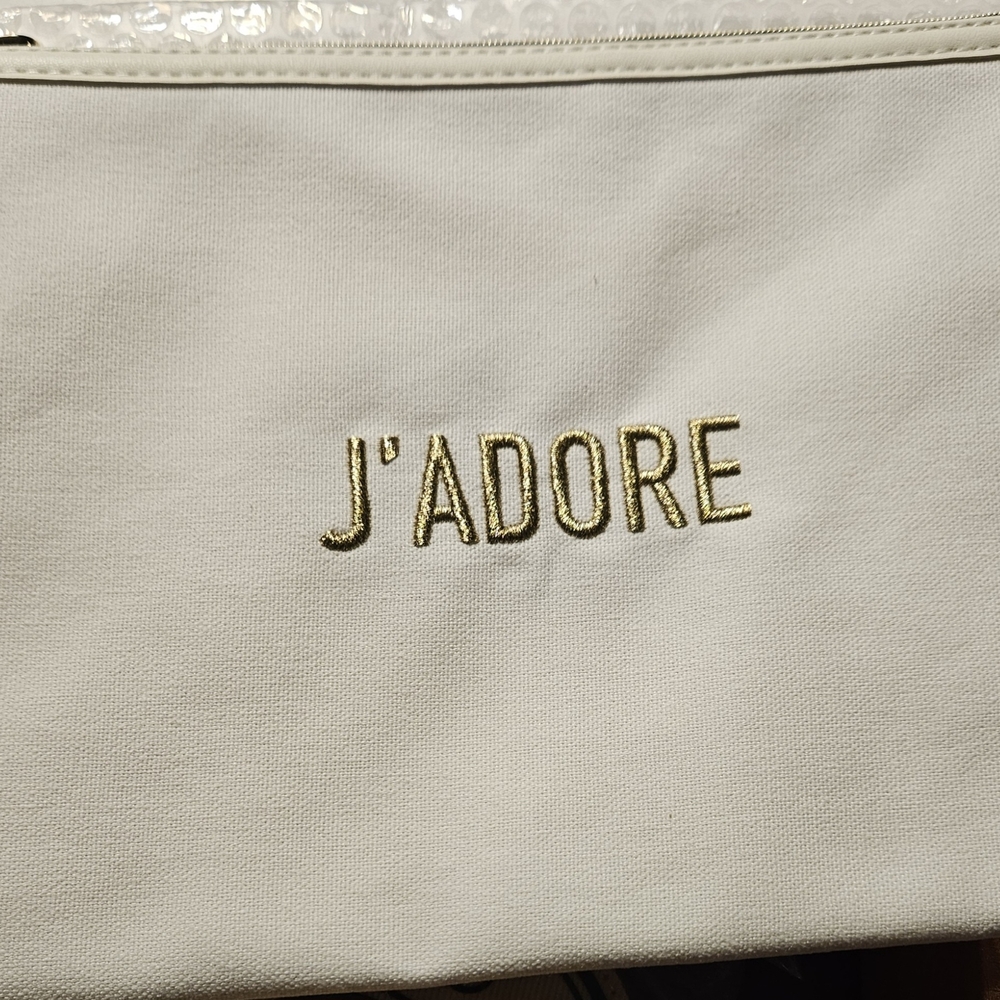 Adore J'Adore Cream and Gold Cosmetic Bag